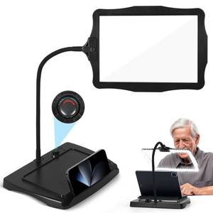 lot 3909 image: Large Hands Free Magnifying Glass with Light 50 Ultra-Bright LEDs Neck Magnifier Hands Free with Light Horizontal and Vertical Screen with Flexible Goose Neck Loop for Seniors