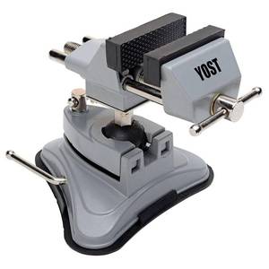 lot 3922 image: Yost Tools Yost V-275 Portable Vacuum Base Vise, Pivots Multi-Angle, 2.75 Jaw Width, (1 Pack), Silver - Retail $23