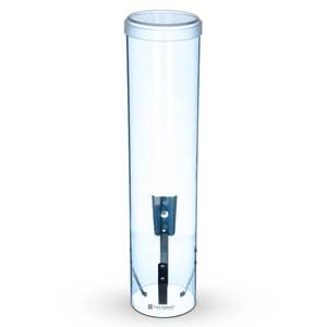 lot 3935 image: San Jamar Large Pull-Type Cup Dispenser 6-12 Oz. Flat Cups, 4.5 - 7 Oz Cone Cupz with Flip Cap for Restaurants, Home, and Office, Plastic, 16 Inches, Arctic Blue - Retail $32