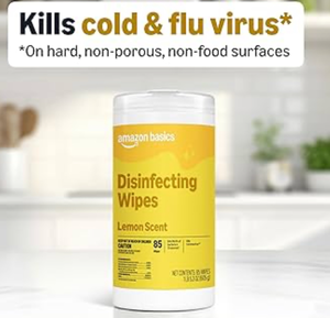 lot 3956 image: Amazon Basics Disinfecting Wipes Lemon Scent 85 Count - Retail $5