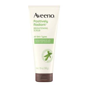 lot 3965 image: Aveeno Positively Radiant Skin Brightening Daily Facial Scrub with Moisture-Rich Soy Extract, Gently Exfoliates & Cleanses for Soft, Smooth, More Even-Toned Skin, Hypoallergenic, 7 oz - Retail $9