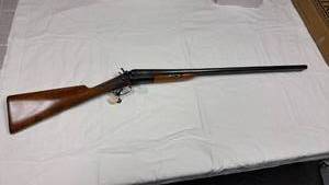 lot 10 image: London Fine Saxton double barrel hammer 12 gauge shotgun with twist barrel