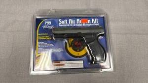lot 33 image: Walther P99 soft air action .24 cal plastic bb gun with gel trap practice target