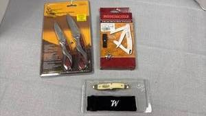 lot 80 image: Folding Knife Lot 4 Pieces Winchester Appalachian Trail