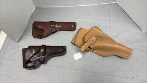 lot 163 image: Right handed leather holsters
