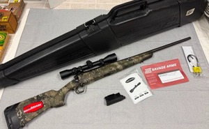 Savage Arms Axis .223 rifle with hard case, magazine, lock and Weaver scope