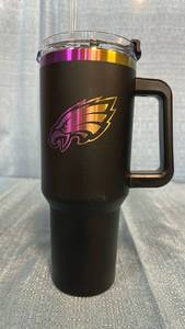 lot 2031 image: Philadelphia Eagles NFL 40 oz Insulated Tumbler with Handle and Straw