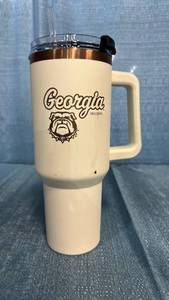 lot 2039 image: Georgia Bulldogs 40oz Insulated Tumbler with Handle and Straw