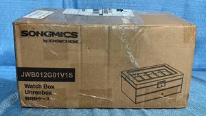 lot 2057 image: Songmics 12-Slot Watch Box with Drawer and Glass Top