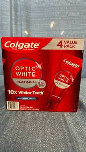 lot 2058 image: Colgate Optic White Platinum Toothpaste 4-Pack