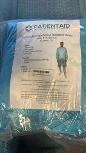 lot 2125 image: Patient Aid Impervious Isolation Gown PA-ISO-200 10-Pack