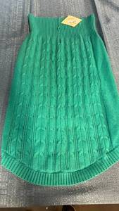 lot 2132 image: St. Johns Bark Cable Knit Dog Sweater - Aqua Ceramic XL
