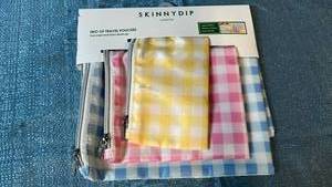 lot 2139 image: Skinnydip London Trio of Gingham Travel Pouches