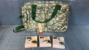 lot 8024 image: Cat & Jack Daisy Print Duffel Bag with Open Story Stuffable Neck Pillows Set
