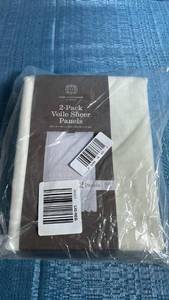 lot 8038 image: Home Expressions by JCPenney Jacqueline Rod-Pocket Voile Sheer Curtain Panels - Ivory, 84 Long, Set of 2