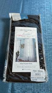 lot 8042 image: Liz Claiborne Home Lisette Voile Sheer Rod-Pocket Panel 60x45 Chocolate - Set of 2 Panels