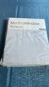 lot 8044 image: Martha Window Voile Rod-Pocket Panel 60x54 Inch White - Set of 2 Panels