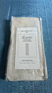 lot 8046 image: Liz Claiborne Home Lisette Voile Rod-Pocket Panel Ivory 60x54 - Set of 2 Panels