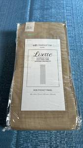 lot 8047 image: Liz Claiborne Home Lisette Voile Rod-Pocket Panel 60x72 Linen - Set of 2 Panels