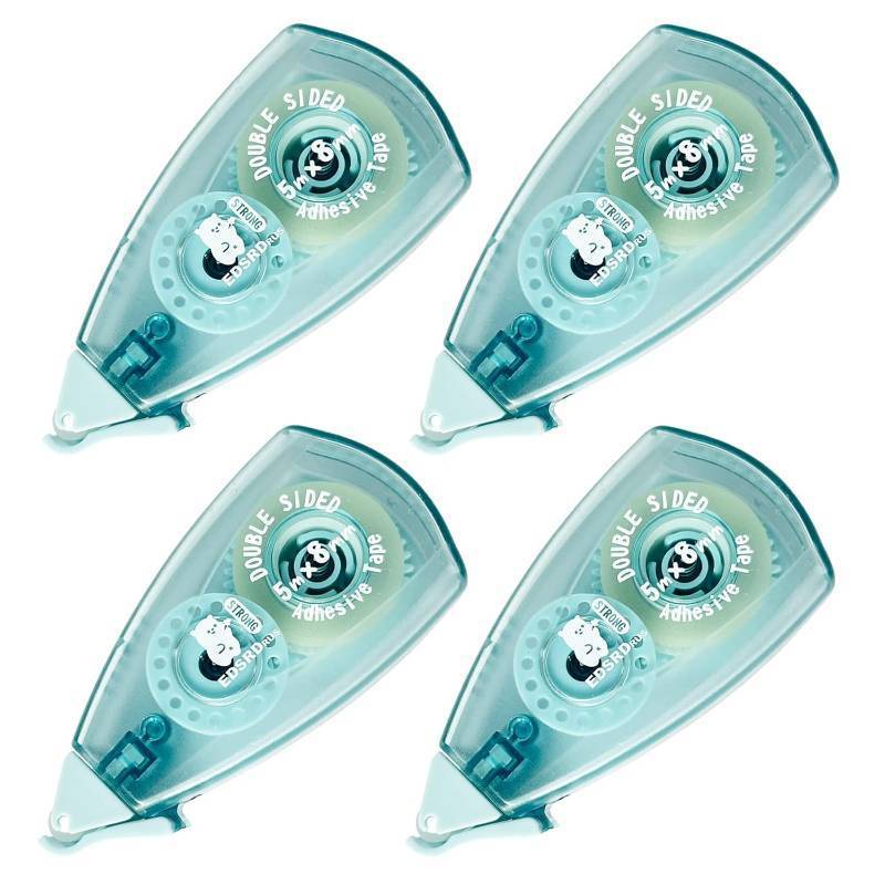 lot 64016 image: EDSRDRUS Total 4pcs Triangle Double Sided Adhesive Tape Roller Scrapbooking Tape, Acid Free & Archival-Safe, Permanent Double-Sided Adhesive Tape Dispenser Runner for Crafts 5mx8mm (Green)