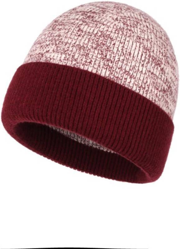 lot 67109 image: Stylish Wool Knit Short Cuff Fisherman Beanie for Men and Women Patchwork Color Unisex Cap Warm Winter Christmas Hat