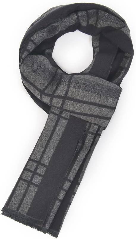 lot 67117 image: YOUR SMILE Mens Luxuriously Soft & Warm Elegant Plaid Premium Cashmere Feel Thermal Scarves Scarf For Winter Autumn