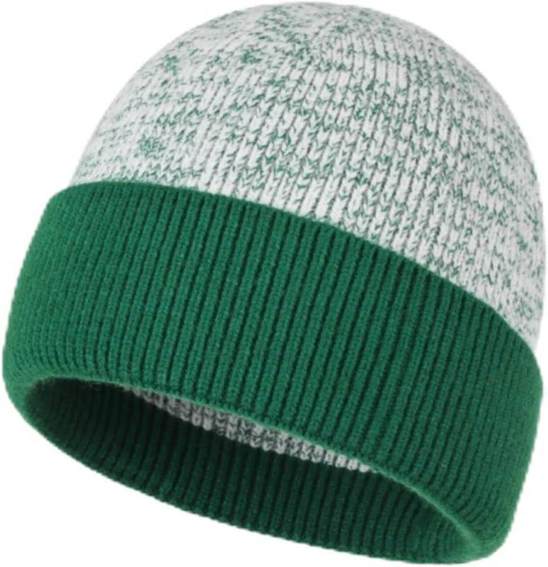lot 67131 image: Stylish Wool Knit Short Cuff Fisherman Beanie for Men and Women Patchwork Color Unisex Cap Warm Winter Christmas Hat