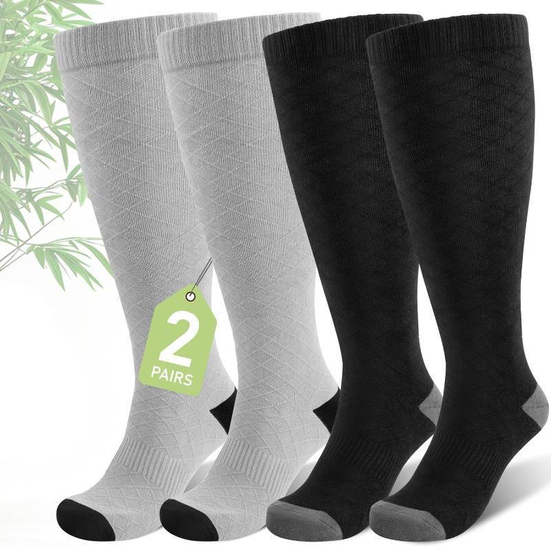 lot 67205 image: SONORAN Wide Calf Compression Socks Women Men Plus Size (23 Pair) 15-20mmhg Graduated Bamboo Viscose Sock for Pregnancy