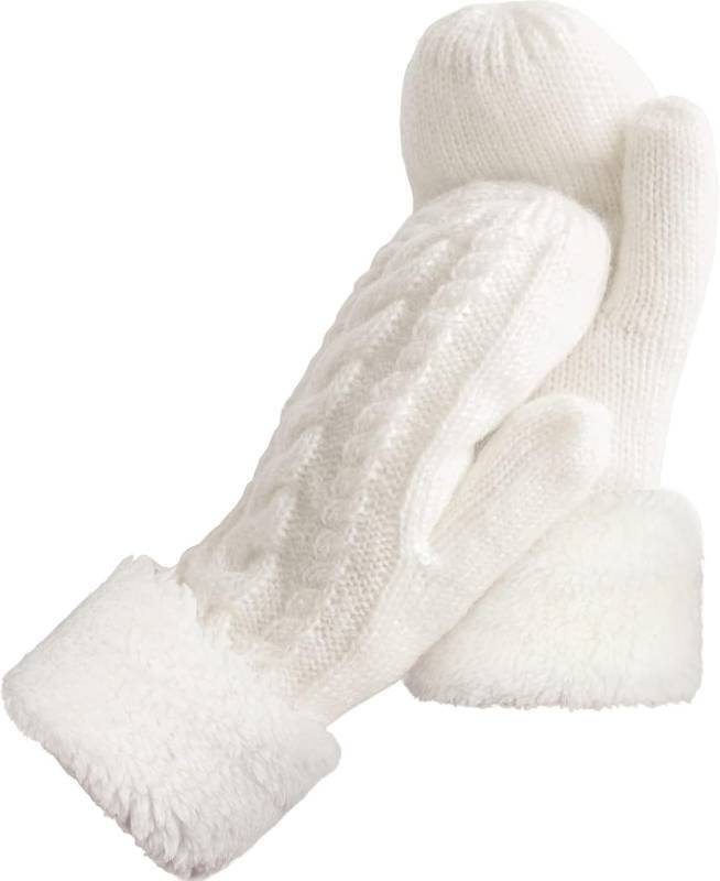 lot 67210 image: AURUZA Winter Warm Mittens for Women, Cozy Thick Knitted Gloves & Mittens Warm Soft Lining Cold Weather Accessories Gifts