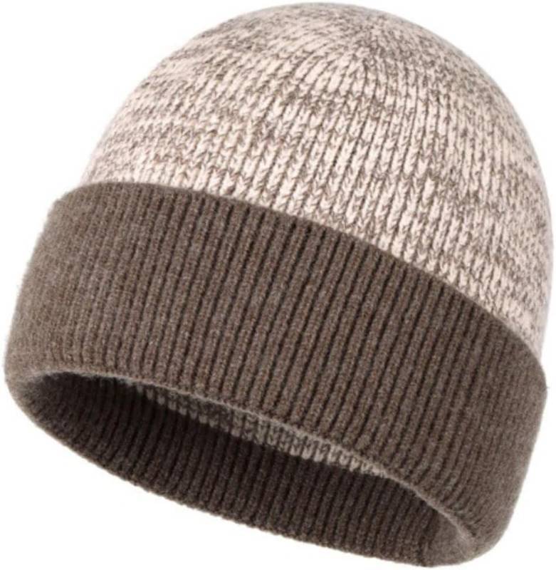 lot 67292 image: Stylish Wool Knit Short Cuff Fisherman Beanie for Men and Women Patchwork Color Unisex Cap Warm Winter Christmas Hat