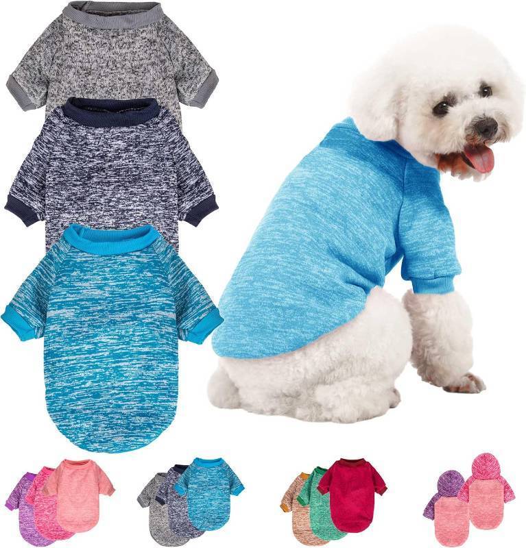 lot 67455 image: 3 Pack Dog Sweater, Dog Sweaters for Small Dogs, Warm Soft Pet Clothes for Puppy, Medium Large Cat, Dogs Girl or Boy, Dog Shirt for Winter Christmas (GreyNavyBlue, X-Large)