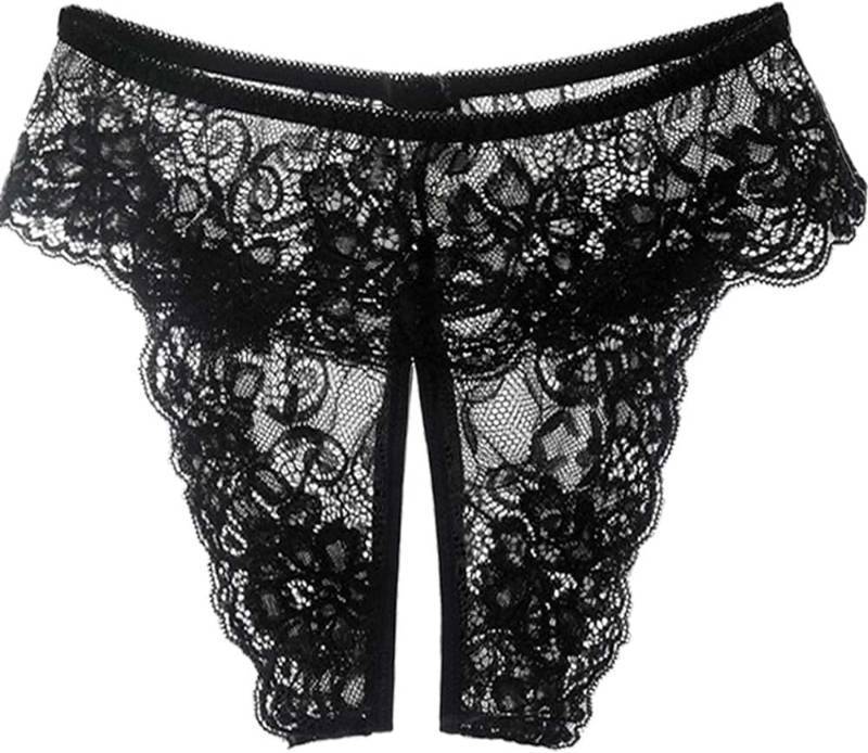 lot 67462 image: Womens Hollowed Out Valentine Panties Stretch Lace Briefs Underwear See Through Thongs Underpants Multipack