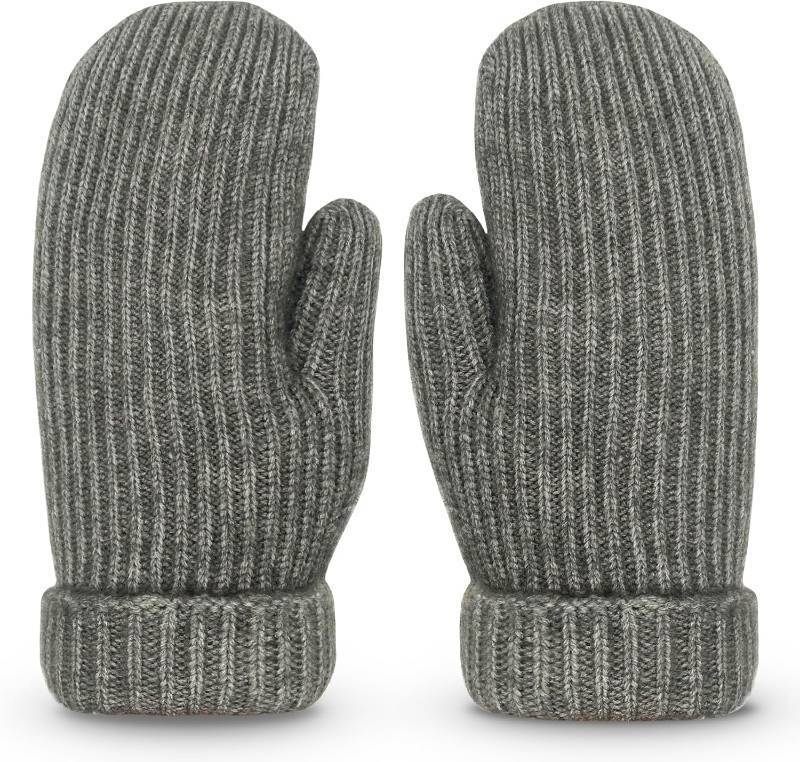 lot 67465 image: Whiteleopard Mens Winter Gloves Warm Lining Elastic Cuff - Knit Stretchy Cold Weather Warm Knit Thick Gloves Mittens