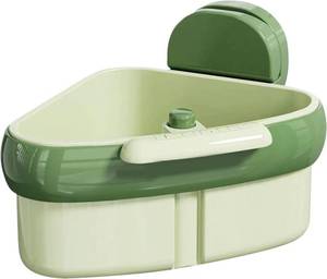 lot 85620 image: NEW Kitchen Sink Corner Suction Storage and Drainer Basket GREEN