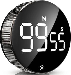 lot 65514 image: Digital Kitchen Timers, Magnetic Visual Timer Large LED Display Magnetic Countdown Countup Timer Volume Adjustable for Classroom Cooking Baking Teaching, Easy for Kids and Seniors (Black)