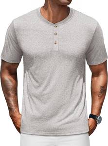 lot 65527 image: TACVASEN Mens Henley Shirts Short Sleeve Cotton Moisture Wicking T-Shirt Lightweight Casual 3 Button Tshirts