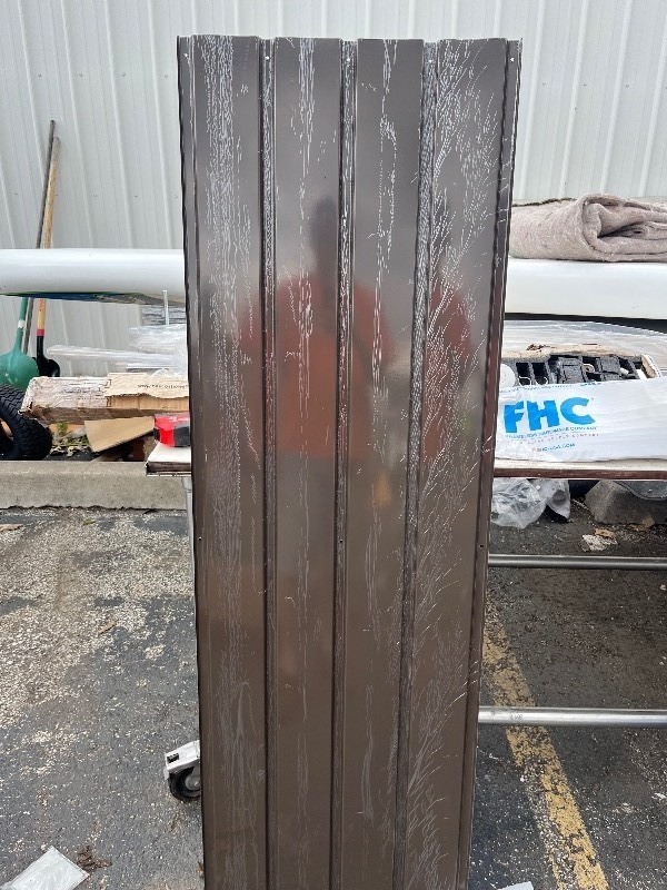 lot 278 image: Bundle of 3 Quality Sheet Metal Panels - Dark Brown 63 x 21