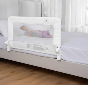 lot 139 image: ComfyBumpy 1-Pack Bed Rail for Toddlers 35.5 L x 19.5 H  Toddler Bed Rails for Twin, Full & Toddler Mattress Size  Swing Down Rail Guard  Mattress Side Rail for Kids  White