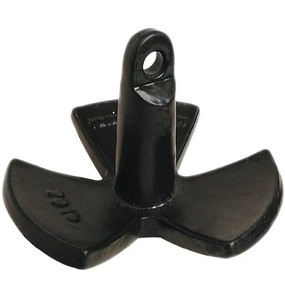 lot 51 image: River Anchor 20 lb for Boats Up to 24 Ft, Vinyl Coated Cast Iron Mushroom Anchor Black