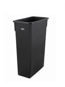 lot 116 image: Winco PTC-23K 23 Gallon Slim Space Saver Trash Can - Black
