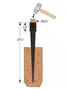 lot 106 image: E-Z Spike Black Powder-Coated Post- Base Spike for 4x4 Nominal Lumber
