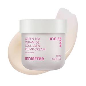 lot 18481 image: innisfree Green Tea Ceramide Plump Cream  Korean Anti-Aging Face Moisturizer with Niacinamide for Barrier Repair and a Youthful Glow