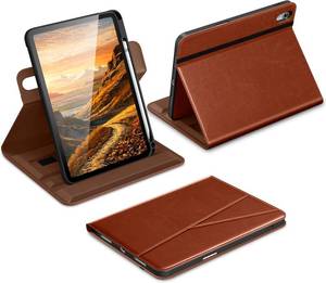 lot 18486 image: DTTO for iPad A16 Case, iPad 11th  10th Generation Case (20252022), 360 Degree Rotating Premium Leather Folio Stand Cover with Pencil Holder, COLOR IS BLUE