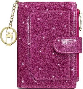 lot 18490 image: Womens Wallets RFID Small Compact Bifold Leather Card Holder Zip Pocket