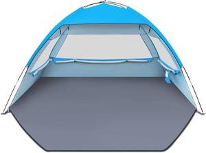 lot 18494 image: Gorich Beach Tent Sun Shelter for 346810 Person with UPF 50  UV Protection, Lightweight & Easy Setup Beach Shade Canopy, Portable Beach Shade Tent Beach Cabana