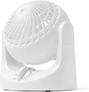lot 18504 image: IRIS USA WOOZOO Mini Desk Fan, Air Circulator, 3 Speeds, 32ft Max Air Distance, 108ft  Coverage, 112  Adjustable Vertical Tilt, 27db Quiet Motor, Small Fan for Bedroom, Office, Dorm, White (HE10N)