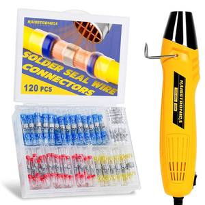 lot 18536 image: haisstronica 120 PCS Solder Seal Wire Connectors with Mini Heat Gun Kit, Waterproof Heat Shrink Wire Connectors, 10-26 AWG Solder Stick Wire Connectors for Automotive, Marine & Wiring Repair