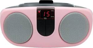 lot 18537 image: PROSCAN SRCD243 Portable CD Player with AMFM Radio, Boombox (Pink)