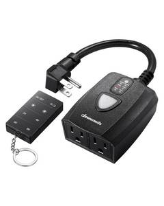 lot 18543 image: DEWENWILS Dusk to Dawn Dimmer, Outdoor Dimmer for String Light with Remote Dimmer Switch, 100 FT Wireless Remote Control Dimming Timer for Led Light or Lamp Patio Lights