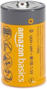 lot 18546 image: Amazon Basics 14 Pack D Cell Alkaline All-Purpose Batteries, 1.5 Volt, 5-Year Shelf Life, Long-Lasting Power, Leakproof Design